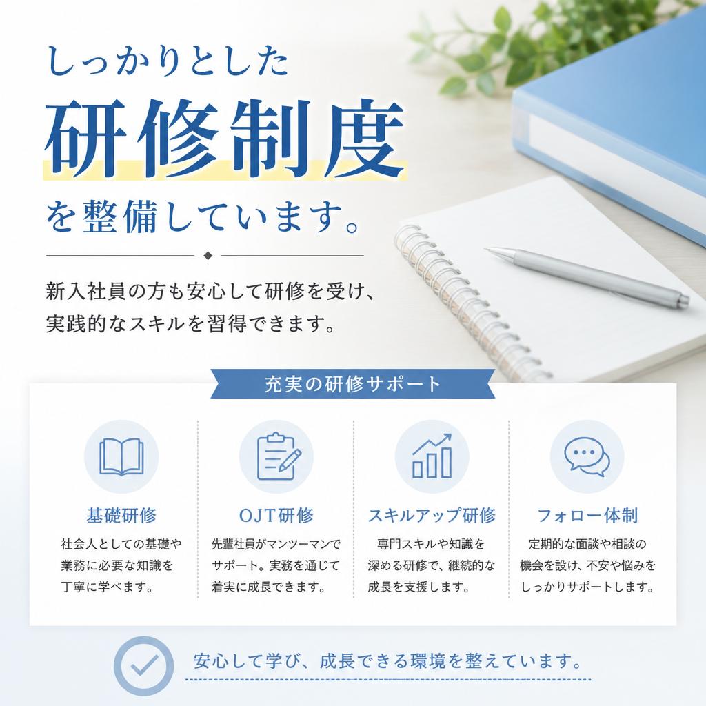 充実した研修制度 - スキルを磨くチャンス