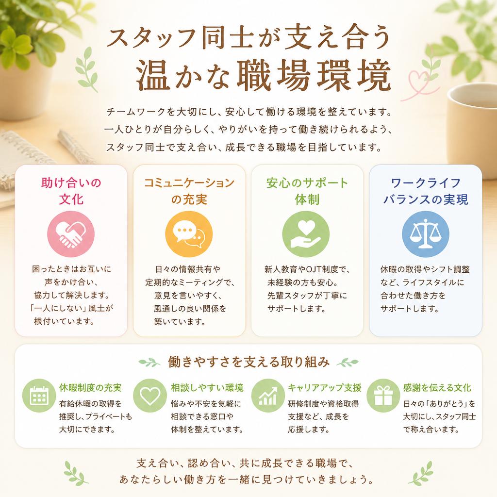 2. ウッディタウン高崎南の職場環境