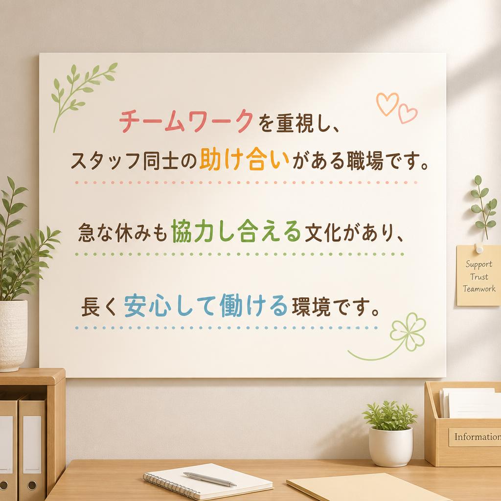 働きやすさが自慢の職場