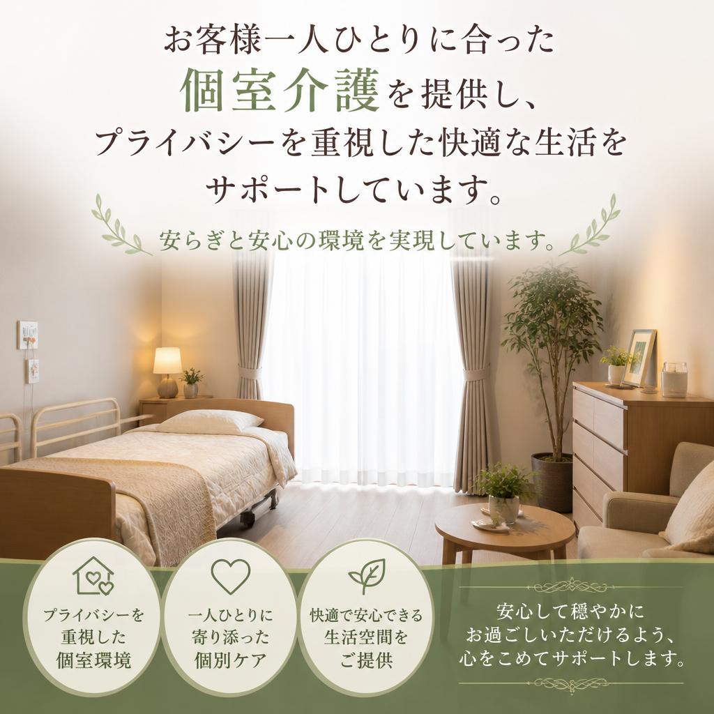安心の個室介護で自分らしい生活のサポート